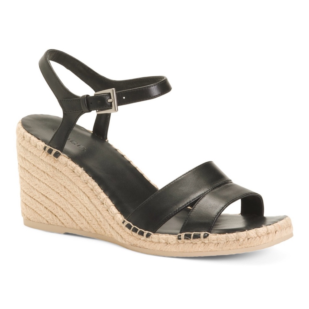 VINCE
Leather Gwen Espadrille Wedge Sandals